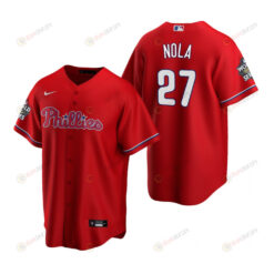Philadelphia Phillies Aaron Nola 27 Red 2022-23 World Series Jersey