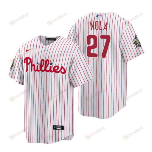 Philadelphia Phillies Aaron Nola 27 White 2022-23 World Series Jersey