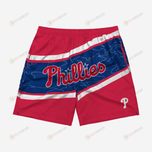 Philadelphia Phillies Big Wordmark Hawaiian Men Shorts Swim Trunks - Print Shorts