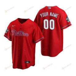 Philadelphia Phillies Custom 00 Red 2022-23 World Series Jersey