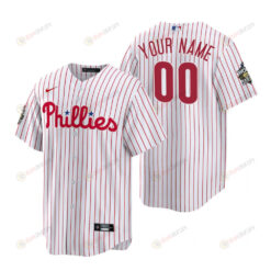 Philadelphia Phillies Custom 00 White 2022-23 World Series Jersey