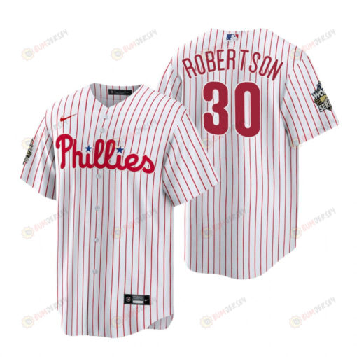 Philadelphia Phillies David Robertson 30 White 2022-23 World Series Jersey