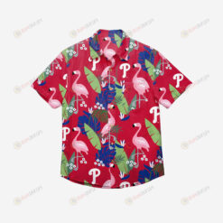 Philadelphia Phillies Floral Button Up Hawaiian Shirt