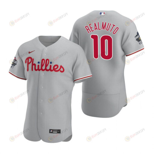 Philadelphia Phillies J.T. Realmuto 10 Gray 2022-23 World Series Jersey