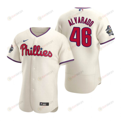 Philadelphia Phillies Jose Alvarado 46 Cream 2022-23 World Series Jersey