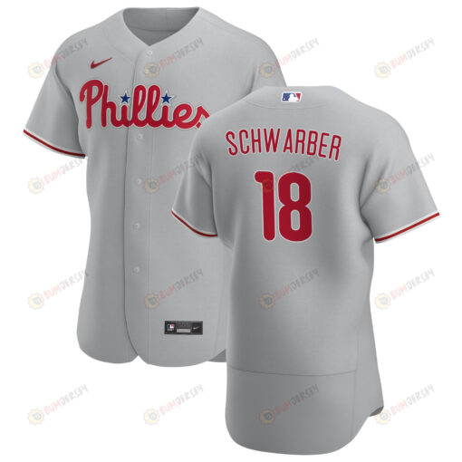 Philadelphia Phillies Kyle Schwarber 18 Road Player Name Jersey - Gray Jersey