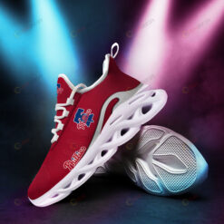 Philadelphia Phillies Logo Pattern 3D Max Soul Sneaker Shoes In Red