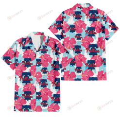 Philadelphia Phillies Pink Blue Hibiscus White Background 3D Hawaiian Shirt
