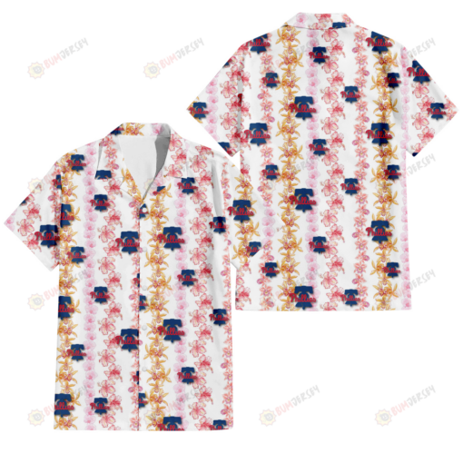 Philadelphia Phillies Pink Hibiscus Yellow Pink Orchid White Background 3D Hawaiian Shirt