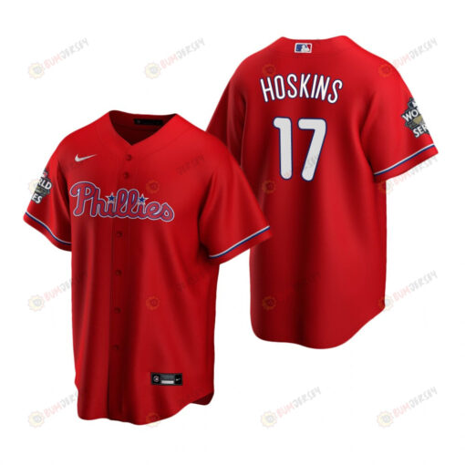 Philadelphia Phillies Rhys Hoskins 17 Red 2022-23 World Series Jersey