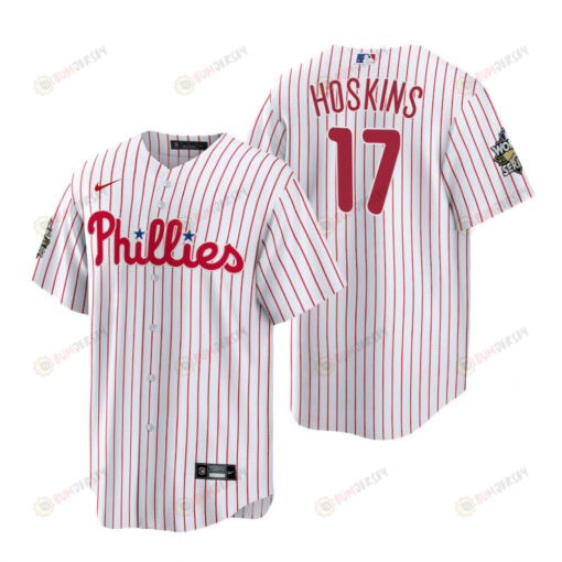 Philadelphia Phillies Rhys Hoskins 17 White 2022-23 World Series Jersey