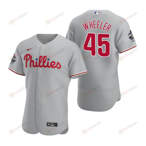 Philadelphia Phillies Zack Wheeler 45 Gray 2022-23 World Series Jersey