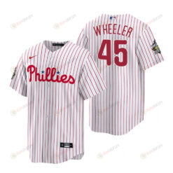 Philadelphia Phillies Zack Wheeler 45 White 2022-23 World Series Jersey