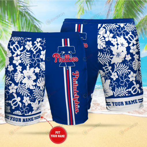 Philadephia Custom Name Blue Theme Hawaiian Shorts Summer Shorts Men Shorts - Print Shorts