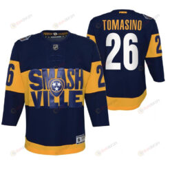 Philip Tomasino 26 Predators 2022 Stadium Series Youth Navy Primegreen Jersey Jersey