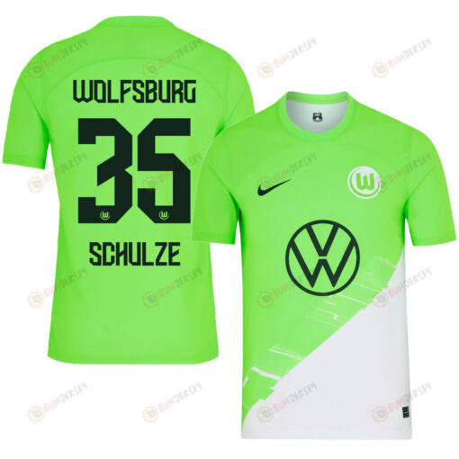 Philipp Schulze 35 VfL Wolfsburg 2023-24 Home Men Jersey - Green