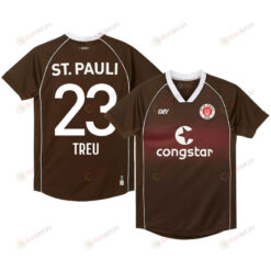 Philipp Treu 23 FC St. Pauli 2023-24 Home Men Jersey - Brown