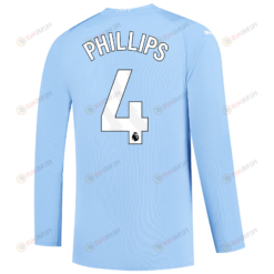 Phillips 4 Manchester City 2023/24 Long Sleeve Home Jersey - Sky Blue