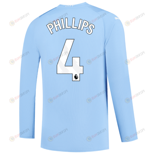 Phillips 4 Manchester City 2023/24 Long Sleeve Home Jersey - Sky Blue