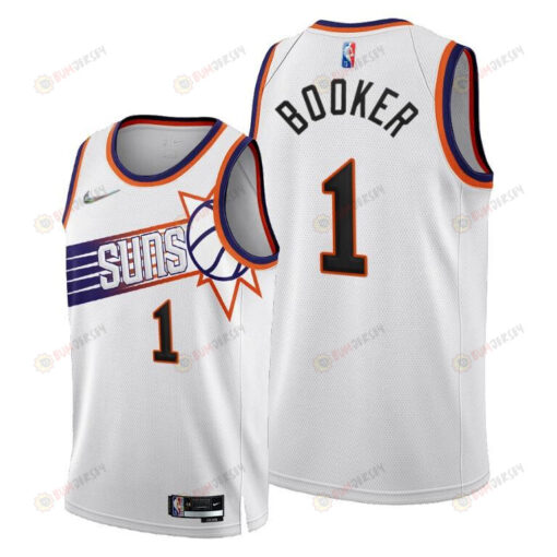 Phoenix Suns 1 Devin Booker 2022-23 Association Edition Jersey White - Men Jersey