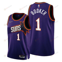 Phoenix Suns 1 Devin Booker 2022-23 Icon Edition Jersey Purple - Men Jersey