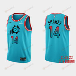 Phoenix Suns 14 Landry Shamet 2022-23 City Edition Blue Men Jersey