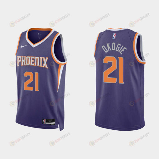 Phoenix Suns 21 Josh Okogie 2022-23 Icon Edition Purple Men Jersey