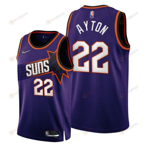 Phoenix Suns 22 Deandre Ayton 2022-23 Icon Edition Jersey Purple - Men Jersey