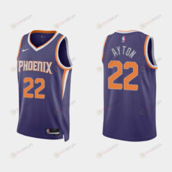 Phoenix Suns 22 Deandre Ayton 2022-23 Icon Edition Purple Men Jersey