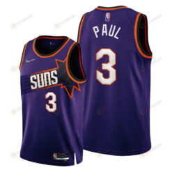 Phoenix Suns 3 Chris Paul 2022-23 Icon Edition Jersey Purple - Men Jersey