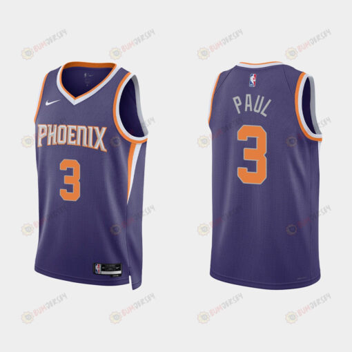 Phoenix Suns 3 Chris Paul 2022-23 Icon Edition Purple Men Jersey