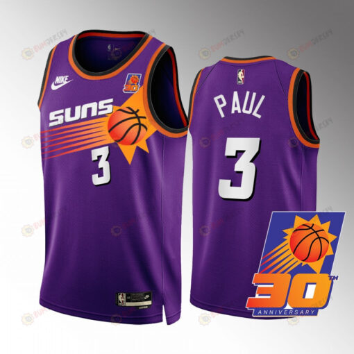 Phoenix Suns 30th Anniversary Chris Paul 3 Purple Jersey 2022-23 Classic Edition