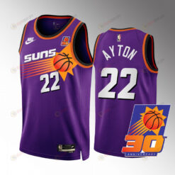 Phoenix Suns 30th Anniversary Deandre Ayton 22 Purple Jersey 2022-23 Classic Edition