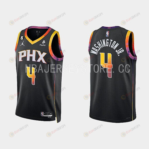 Phoenix Suns 4 Duane Washington Jr. 2022-23 Statement Edition Black Men Jersey