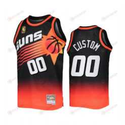 Phoenix Suns Custom 00 Black Orange Fadeaway Men Jersey Mitchell Ness
