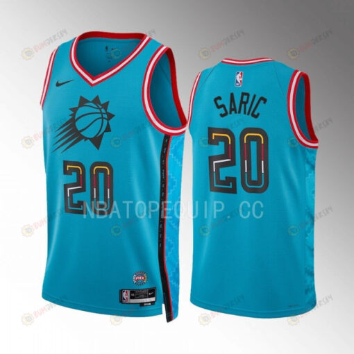 Phoenix Suns Dario Saric 20 2022-23 City Edition Turquoise Jersey Swingman