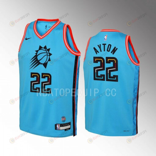 Phoenix Suns Deandre Ayton 22 City Edition Turquoise Youth Jersey Swingman