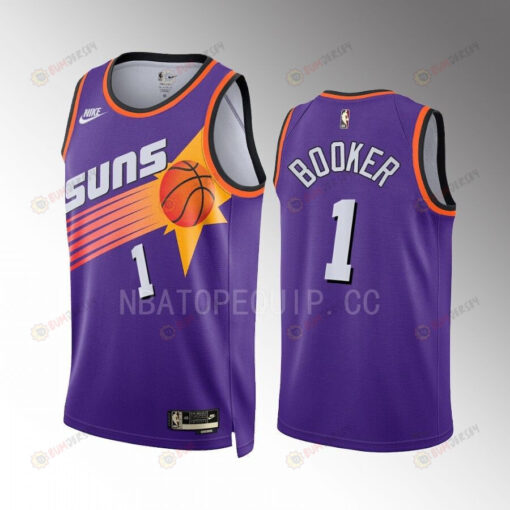 Phoenix Suns Devin Booker 1 2022-23 Classic Edition Purple Jersey Swingman
