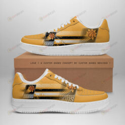 Phoenix Suns Logo Stripe Pattern Air Force 1 Printed In Yellow