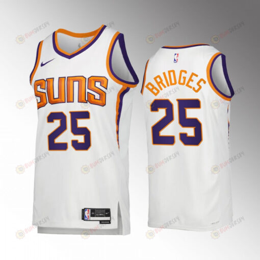 Phoenix Suns Mikal Bridges 25 2022-23 Association Edition White Jersey Swingman