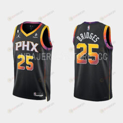 Phoenix Suns Mikal Bridges 25 Black 2022-23 Statement Edition Men Jersey