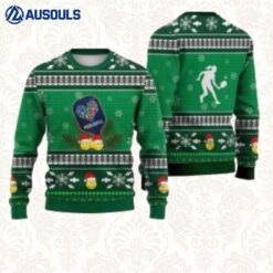 Pickleball Pattern Falling Snowflakes Ugly Sweaters For Men Women Unisex