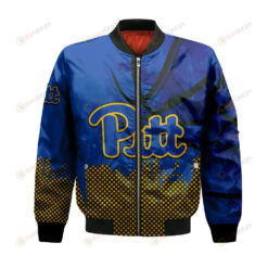 Pittsburgh Panthers Bomber Jacket 3D Printed Basketball Net Grunge Pattern