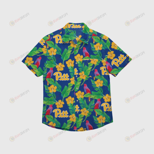 Pittsburgh Panthers Floral Button Up Hawaiian Shirt