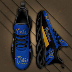 Pittsburgh Panthers Logo Black Stripe Pattern 3D Max Soul Sneaker Shoes In Blue