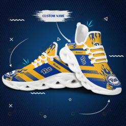 Pittsburgh Panthers Logo Pattern Custom Name 3D Max Soul Sneaker Shoes