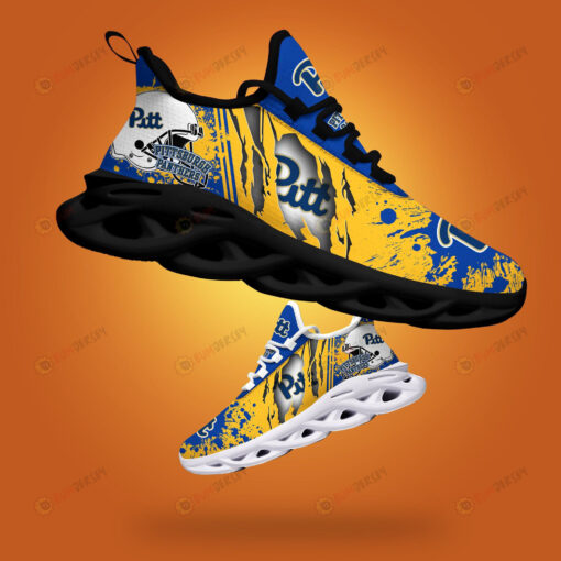 Pittsburgh Panthers Logo Torn And Splatter Pattern 3D Max Soul Sneaker Shoes