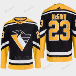 Pittsburgh Penguins 2022 Reverse Retro 2.0 Brock McGinn 23 Black Primegreen Jersey Men's