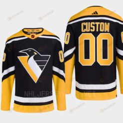 Pittsburgh Penguins 2022 Reverse Retro 2.0 Custom 00 Black Primegreen Jersey Men's