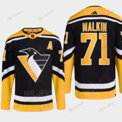 Pittsburgh Penguins 2022 Reverse Retro 2.0 Evgeni Malkin 71 Black Primegreen Jersey Men's